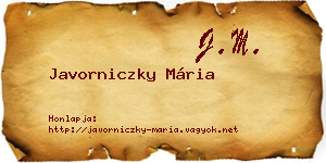 Javorniczky Mária névjegykártya