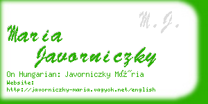 maria javorniczky business card